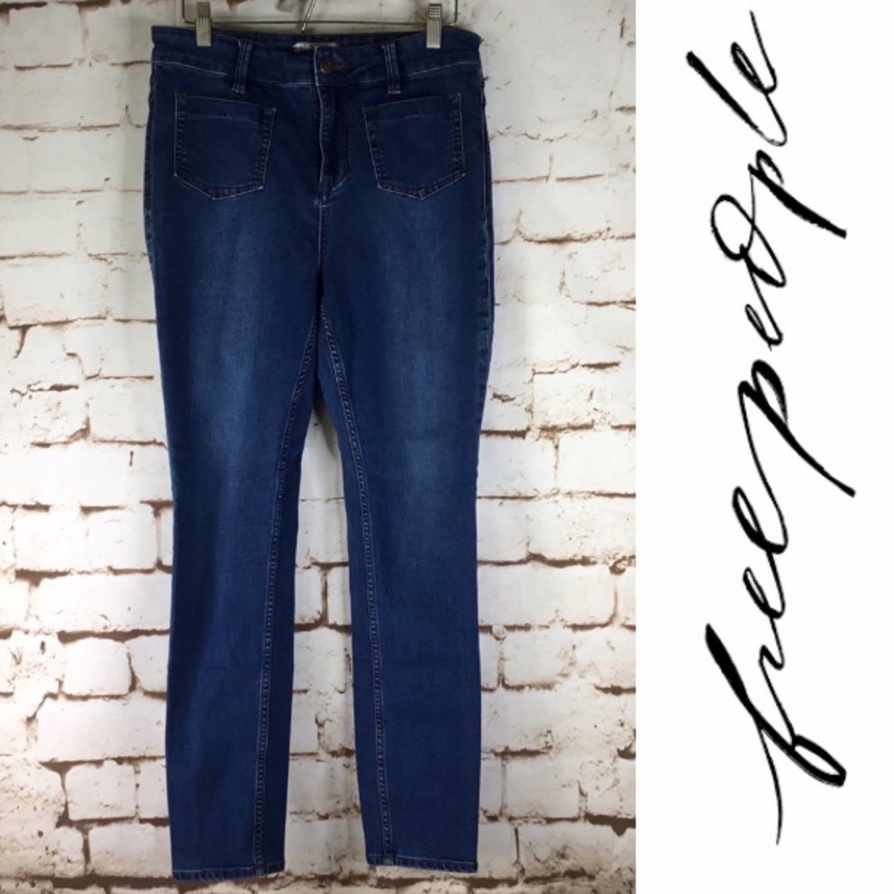 Free People Jeans Skinny Hi Rise Dark Sz 29